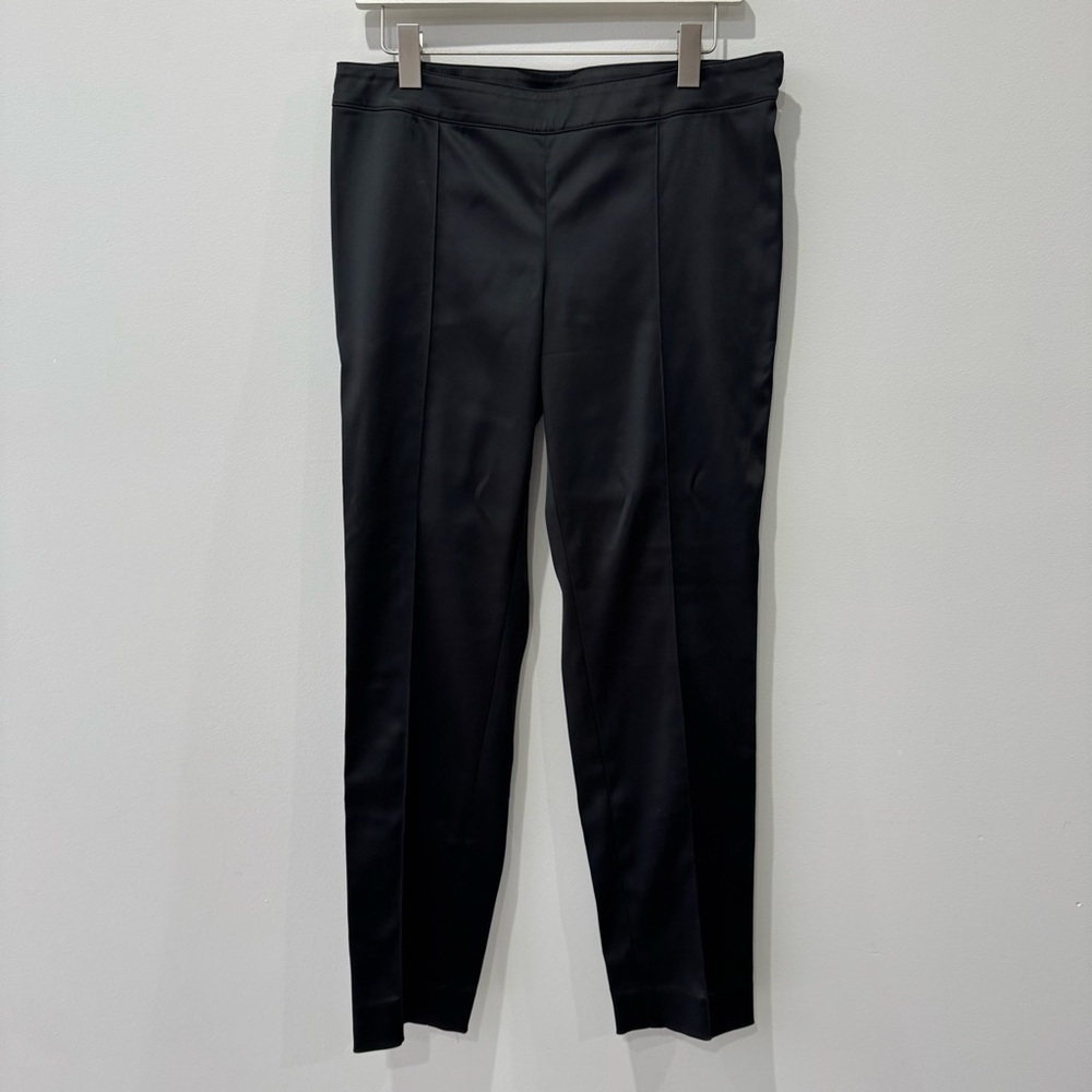 St. John Size 8 Liquid Satin Side Zip Cropped Pants - Picture 3 of 10